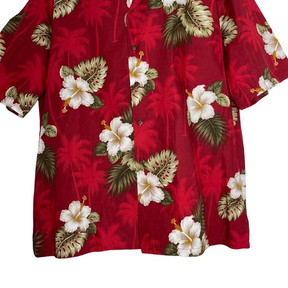 NWT Pacific Legend Aloha Tropical Island Red Floral Beach Vacation Shirt 3XL Big - Picture 3 of 10